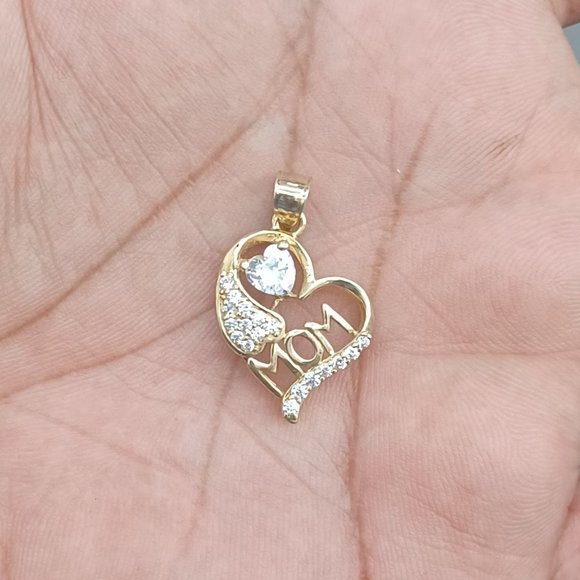 10kt real gold mom pendant